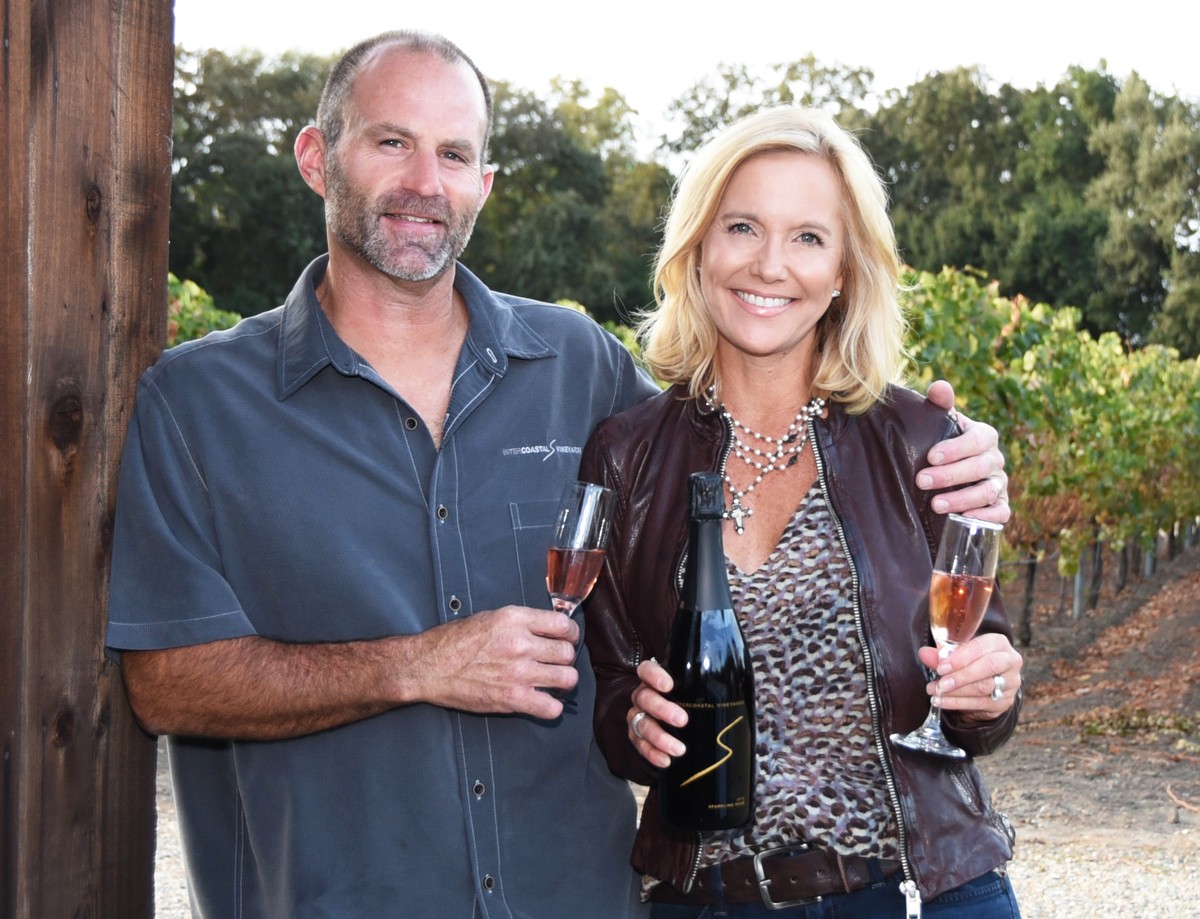 Mitch and Rachele Spaletta enjoying a glass of Sparkling Rose