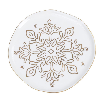 Gold Snowflake Appetizer Plates - Set of 4